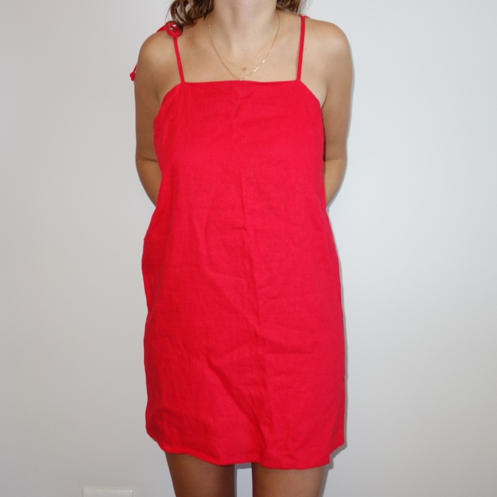 Red tank top dress
